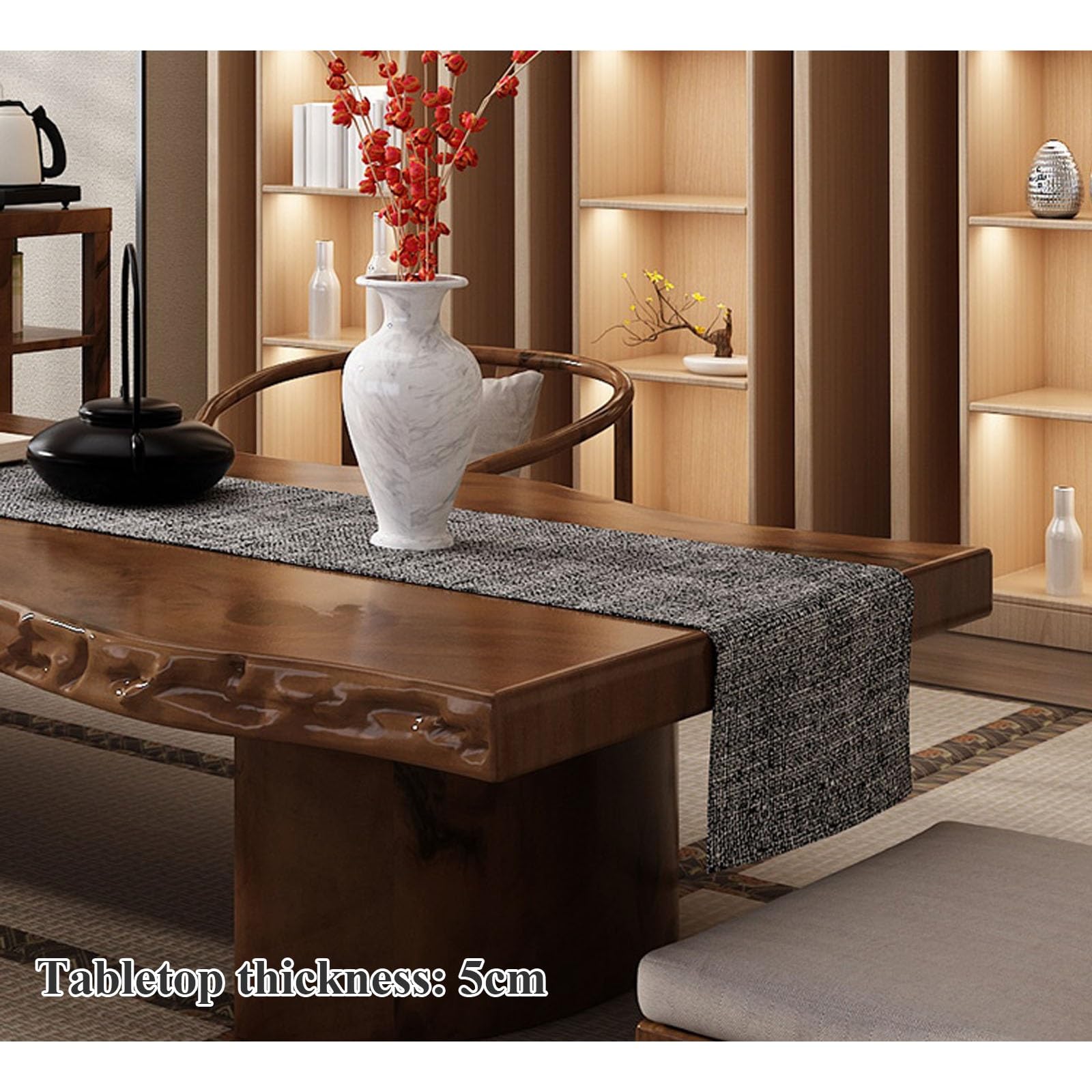Tavolo da tè giapponese in legno massello tatami, tavolo basso per meditazione, tavolo da pavimento versatile per soggiorno e spazi creativi