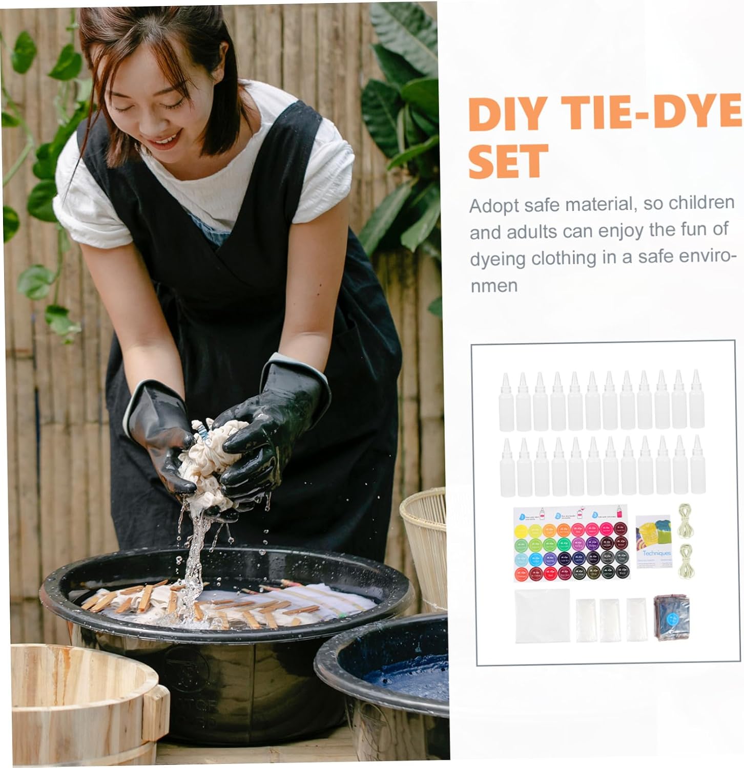 YARNOW Tie Dye Powder Kit 24 Colors 60ml Non-Toxic Fabric Dye for Adults and DIY Tie-dye Party Supplies Halloween Craft Colorful Powder Refill Pack