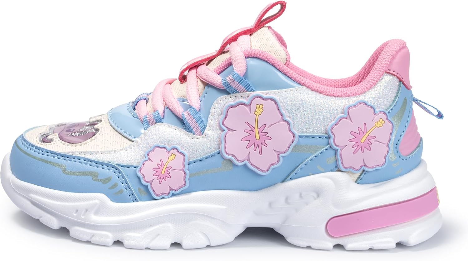 Disney Character Lilo & Stitch Officially Licensed Girls Running Shoes – Lightweight Athletic Sneakers for Kids, Lace-Up for School & Play