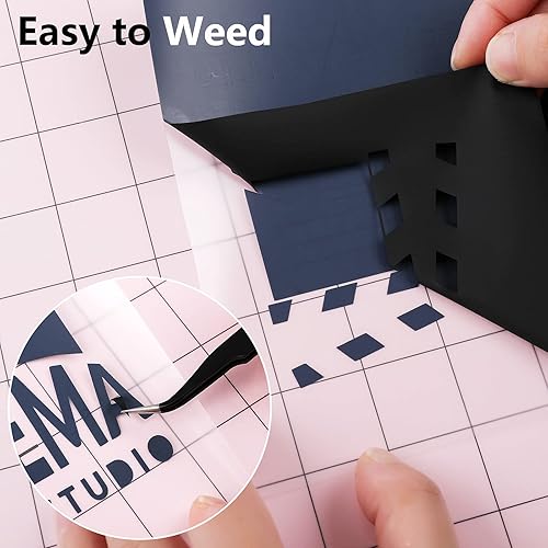 Miniatura 4 de CAREGY Vinilo de transferencia de calor HTV para planchar en camisetas de 12 x 10 pulgadas, 16 hojas (blanco y negro)