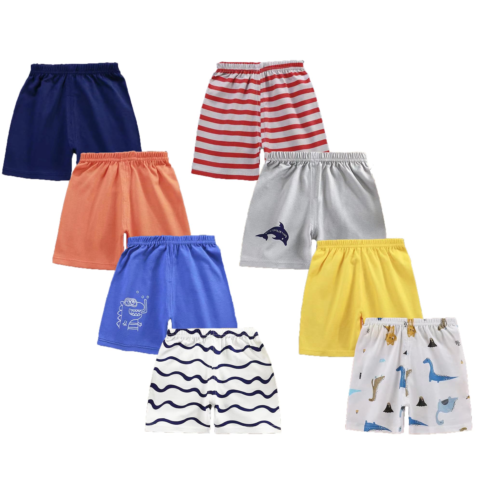 loyboon Baby Junge Baumwolle Shorts-Unisex Kleinkind Baby Sommer Kurze Hosen für Jungen Kinder Sommer Kleidung,6er-Set Multi-Packs 1-5 Jahre