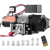 Electric Winch, 12V 4500 lb Load Capacity Steel Rope Winch, IP55 1/4” x 39ft ATV UTV Winch with Wireless Handheld Remote & 4-Way Fairlead for Towing Jeep Off-Road SUV Truck Car Trailer Boat