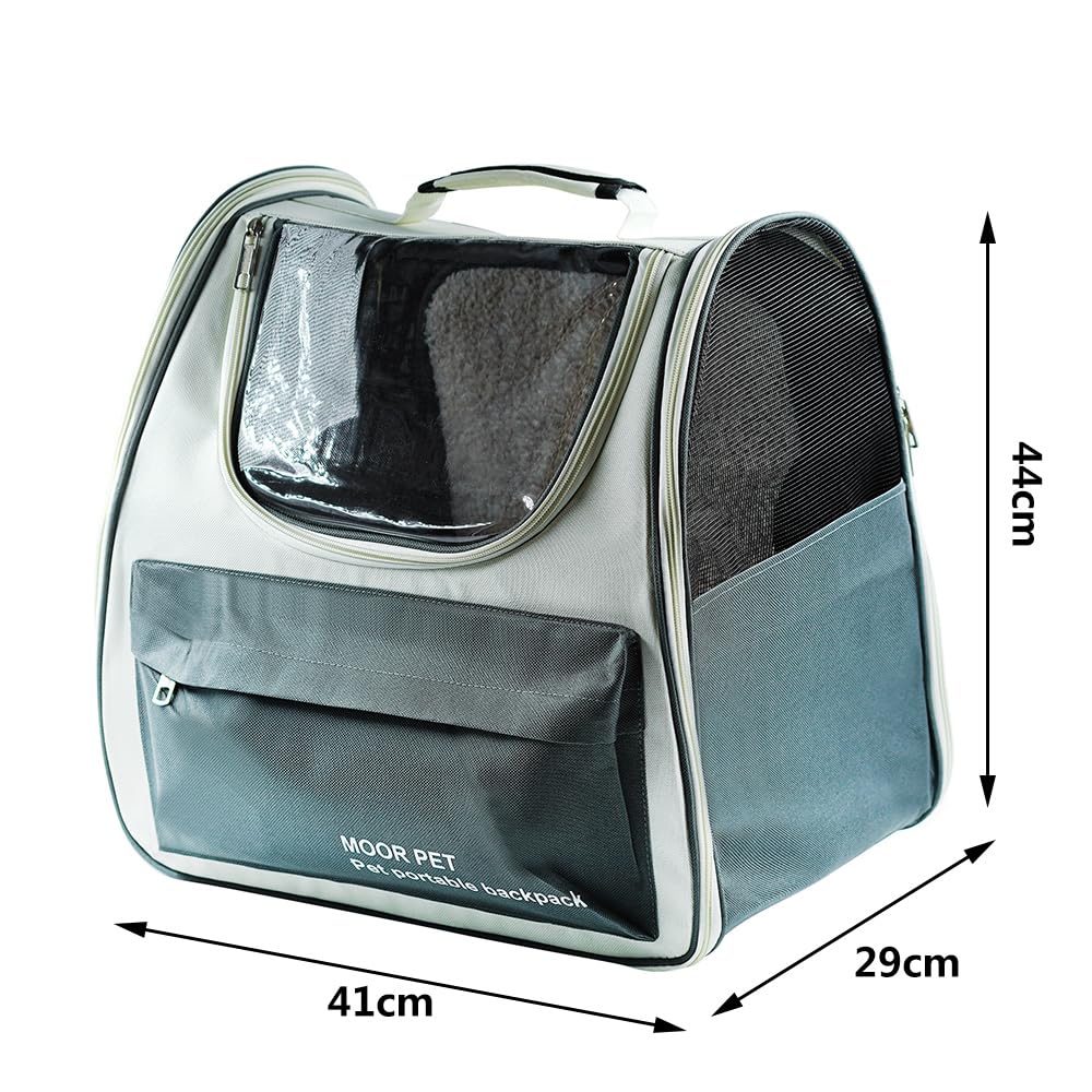 SMELL & SMILE Transportadora Gatos Portátil y Transpirable Bolsa para Mascotas Perros Gatos Animales Color Gris