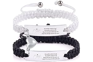 Personalized Matching Heart Bracelets Set for Couples