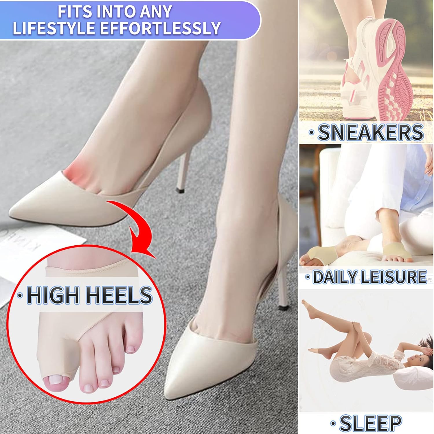 Bunion Corrector for Women Big Toe Orthopedic Bunion Splint Hammer Toe Corrector Sleeve for Hallux Valgus Correction Toe Separators for Bunions Day/Night Support : Health & Household