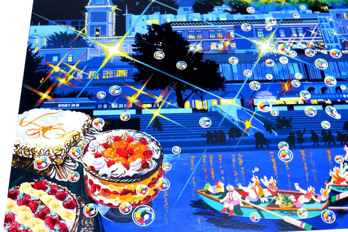 【ヒロ・ヤマガタ】　二人の星　　シルクスクリーンシート　　山形博導　　額装可 ヒロ・ヤマガタ】 二人の星 シルクスクリーンシート 山形博導