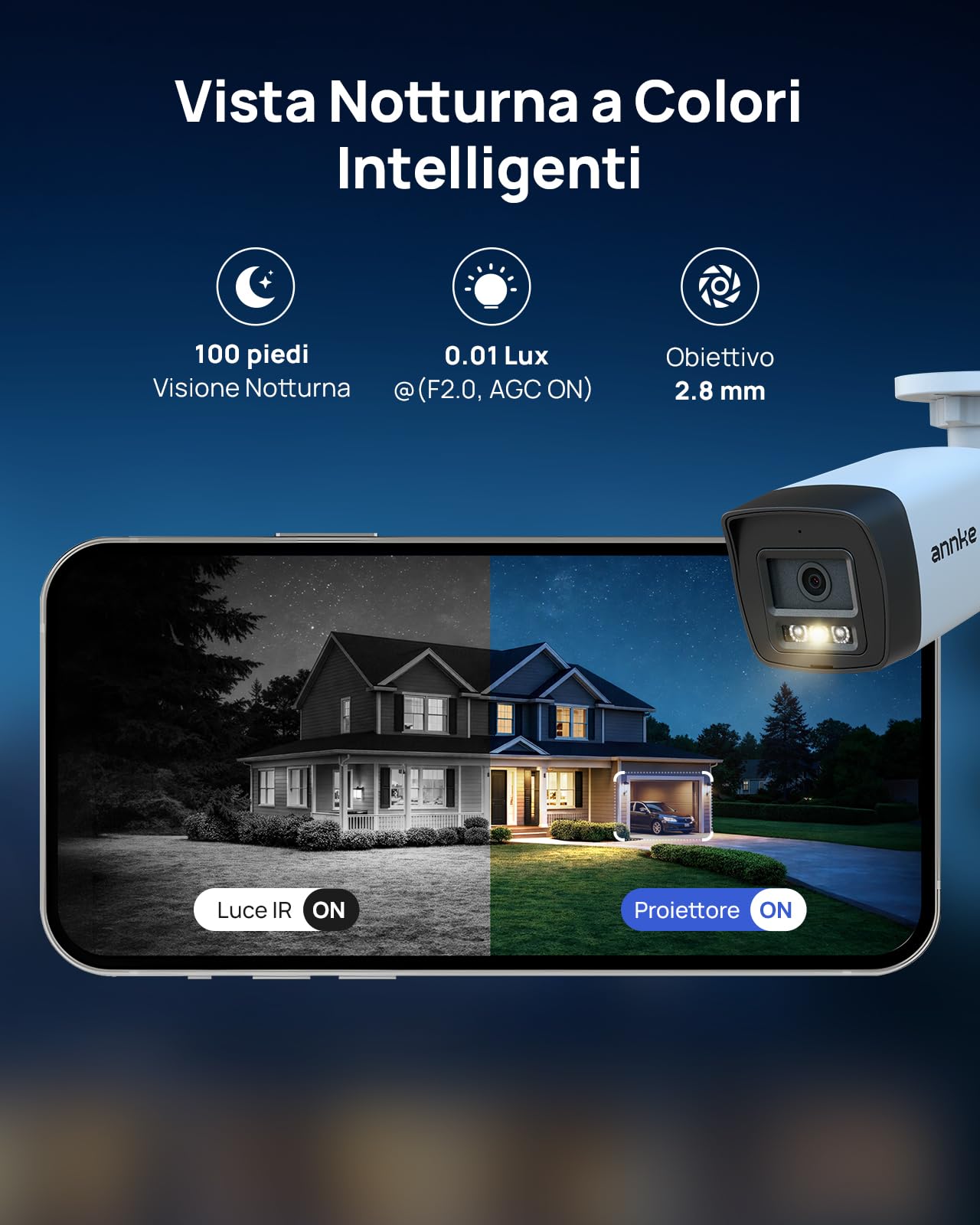 ANNKE PoE 8CH NVR 4K HD Kit di Videosorveglianza 2TB Disco Rigido 5MP 8 IP Telecamera di Sicurezza con EXIR Visione Notturna Fino a 30m, Rilevamento di Uomo/Veicolo, Impermeabile IP67