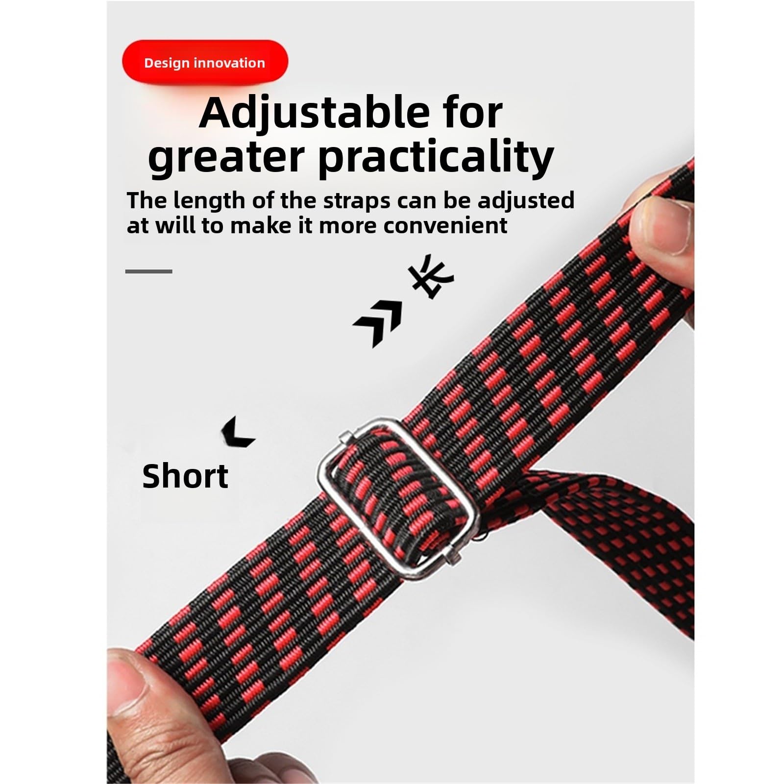 Lot de 5 tendeurs élastiques avec Crochets, Sangles élastiques de 1 à 5 m de Long, for Bagages, Camping, Barres de Toit, déménagement(3m Black)