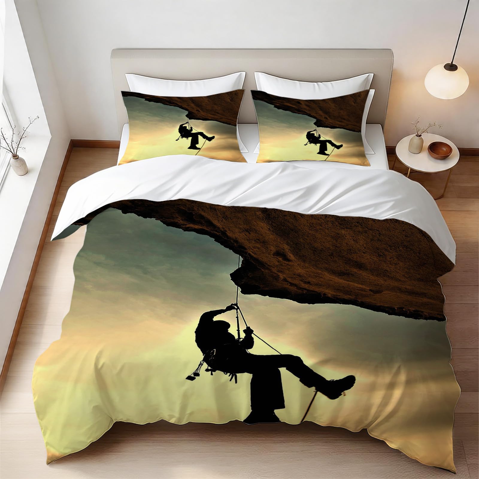 Housse de couette escalade 140x200 cm en microfibre douce avec fermeture éclair pratique