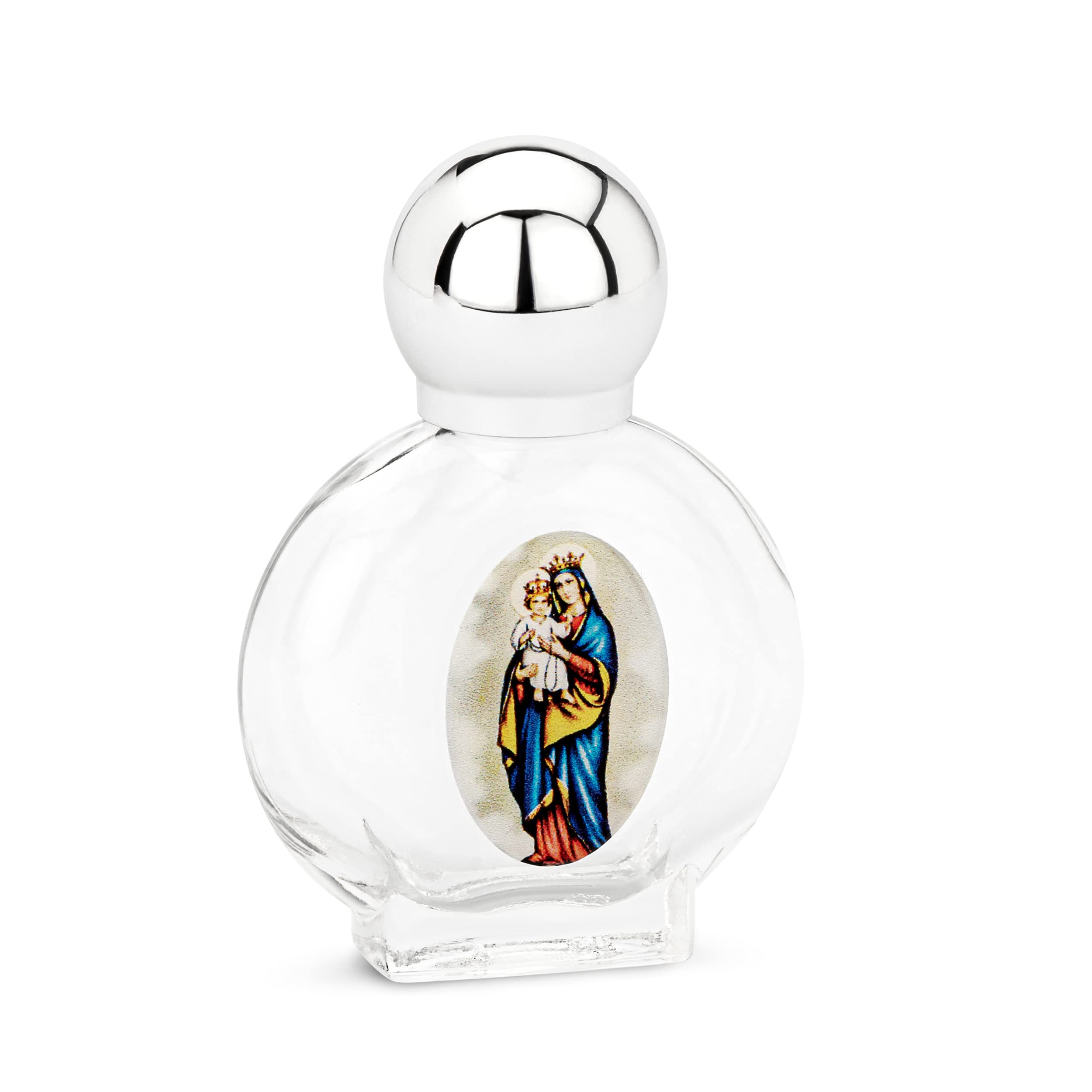 NKlaus 14366 Sacral Holy Water Bottle Glass Madonna Crown Design 7 x 4.5 x 2 cm Pilgrimage, 15 ml