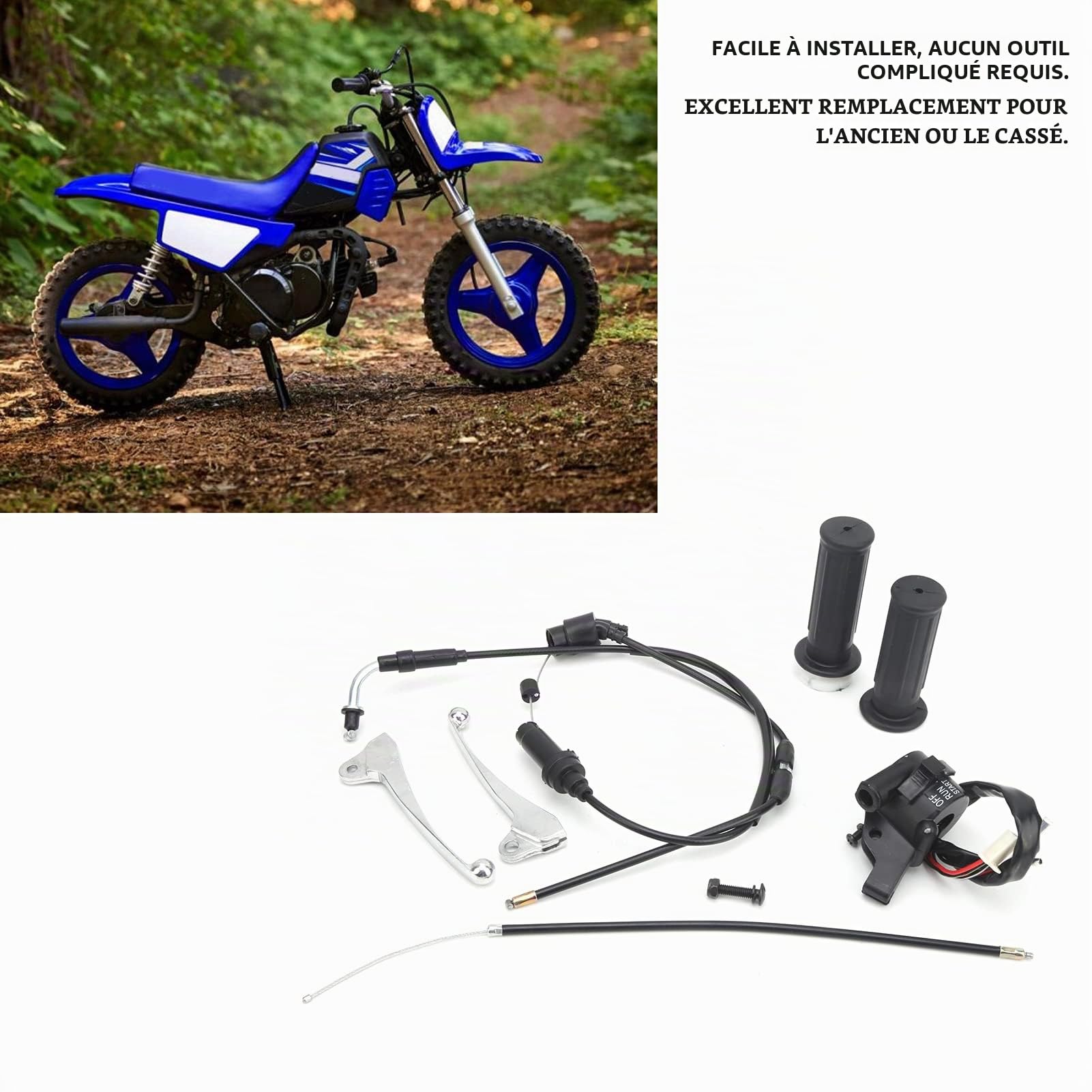Cable erateur Pw 50,Pw 50 Pièces Pw50 Boîtier D'Accélérateur Autres es Poignée D'Accélérateur Câble Levier De in Kit De Commutateur D'Allumage Fit Pour Yzinger 50Peewee Pw50