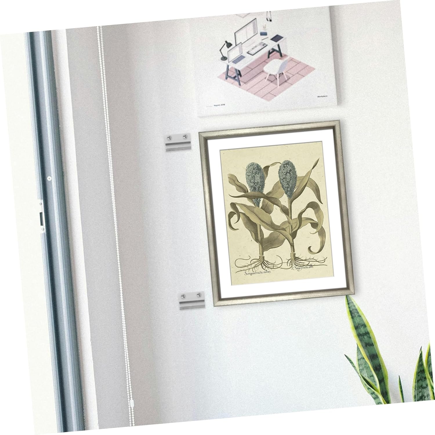 TEHAUX 5sets French Cleat Picture Hanger Wall Mount Brackets Heavy Duty Mirror Hanging Hardware Art Frame Mounting 8pcs*5