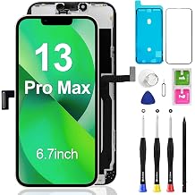 for iPhone 13 Pro Max Screen Replacement 6.7 inch, 3D Touch LCD Display Digitizer Frame Assembly Repair Kit with Waterproof Seal+Repair Tools+Tempered Glass for A2484, A2641, A2644, A2645, A2643
