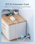 LENCENT European Travel Plug Adapter with Case, CA/US to Europe Plug Adapter with 6 Outlets & 4 USB (2 USB-C), Type C Travel Power Strip for CA/USA to EU Italy France Spain Germany, Travel Essentials