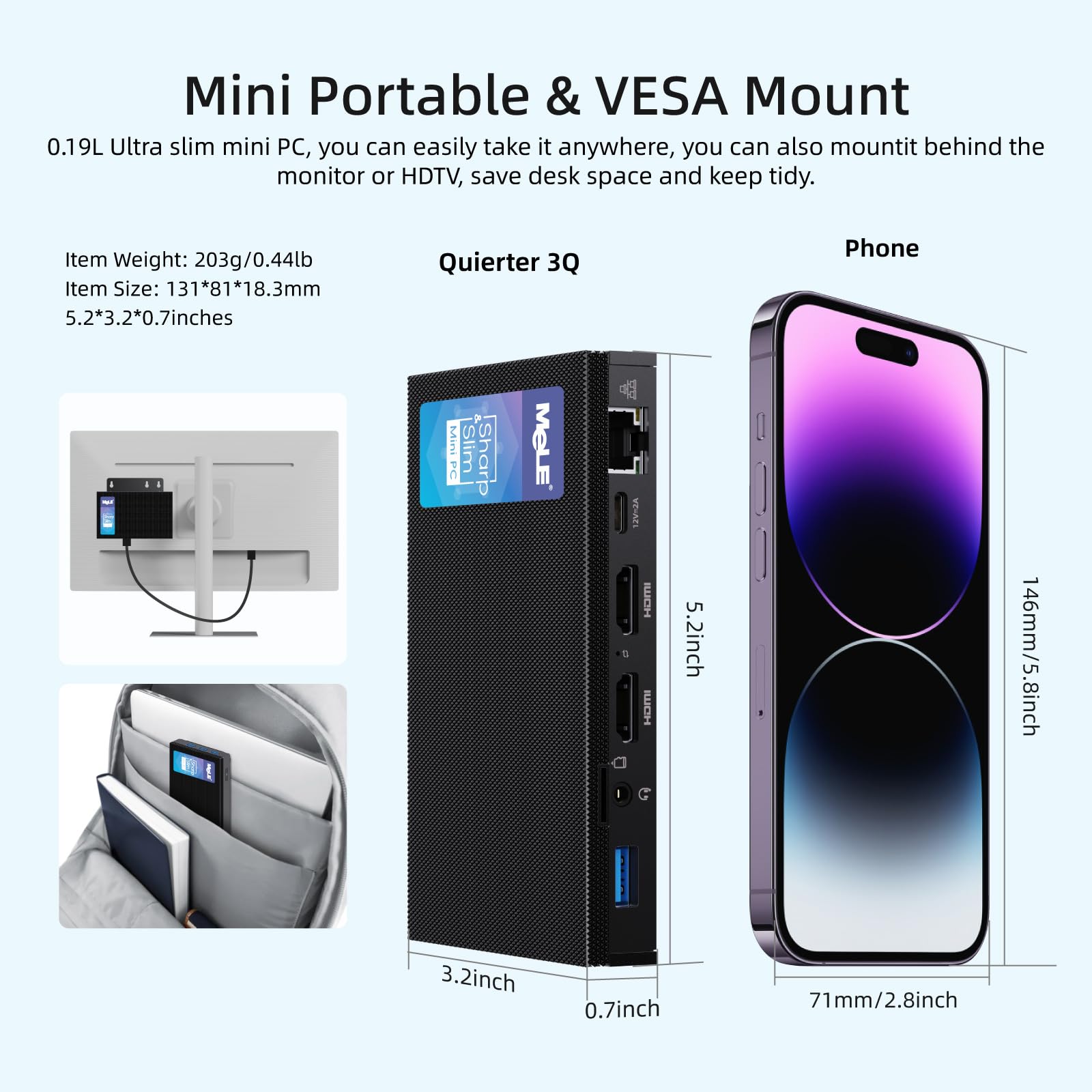 Amazon.com: MeLE Mini PC Fanless Quieter3Q N5105 8GB LPDDR4x