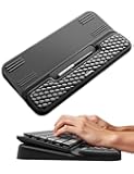 Vaydeer Wrist Rest with Keyboard Stand, Computer Wrist Support Pad, Ergonomic Keyboard Riser Holder Lift Tray with Wrist Pad, Soft Memory Foam Desk Cushion, Palm Hand Typing for Office Home Gift-Black