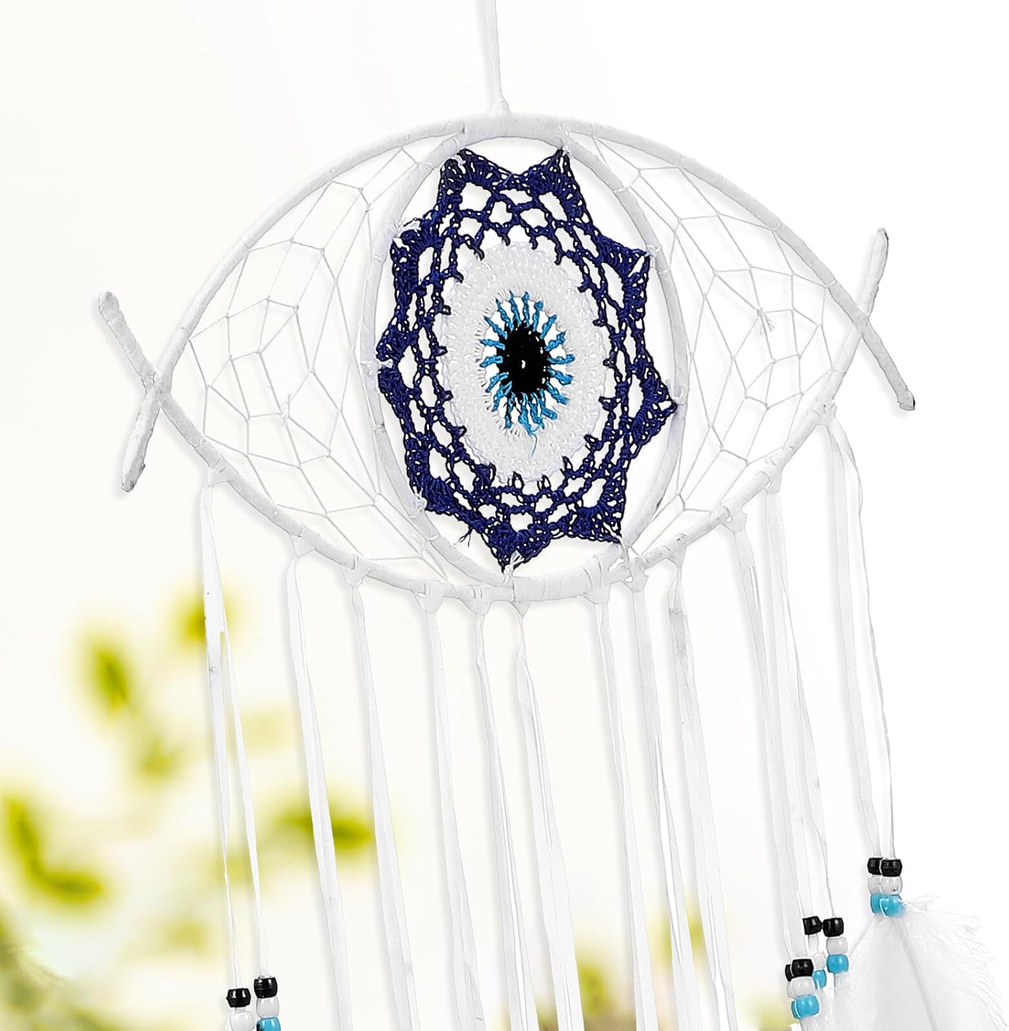 Alipis 2 Pcs Dream Catcher Wall Hanging Evil Eye Bohemian Decor with Tassels for Bedroom Living Room Home Decoration