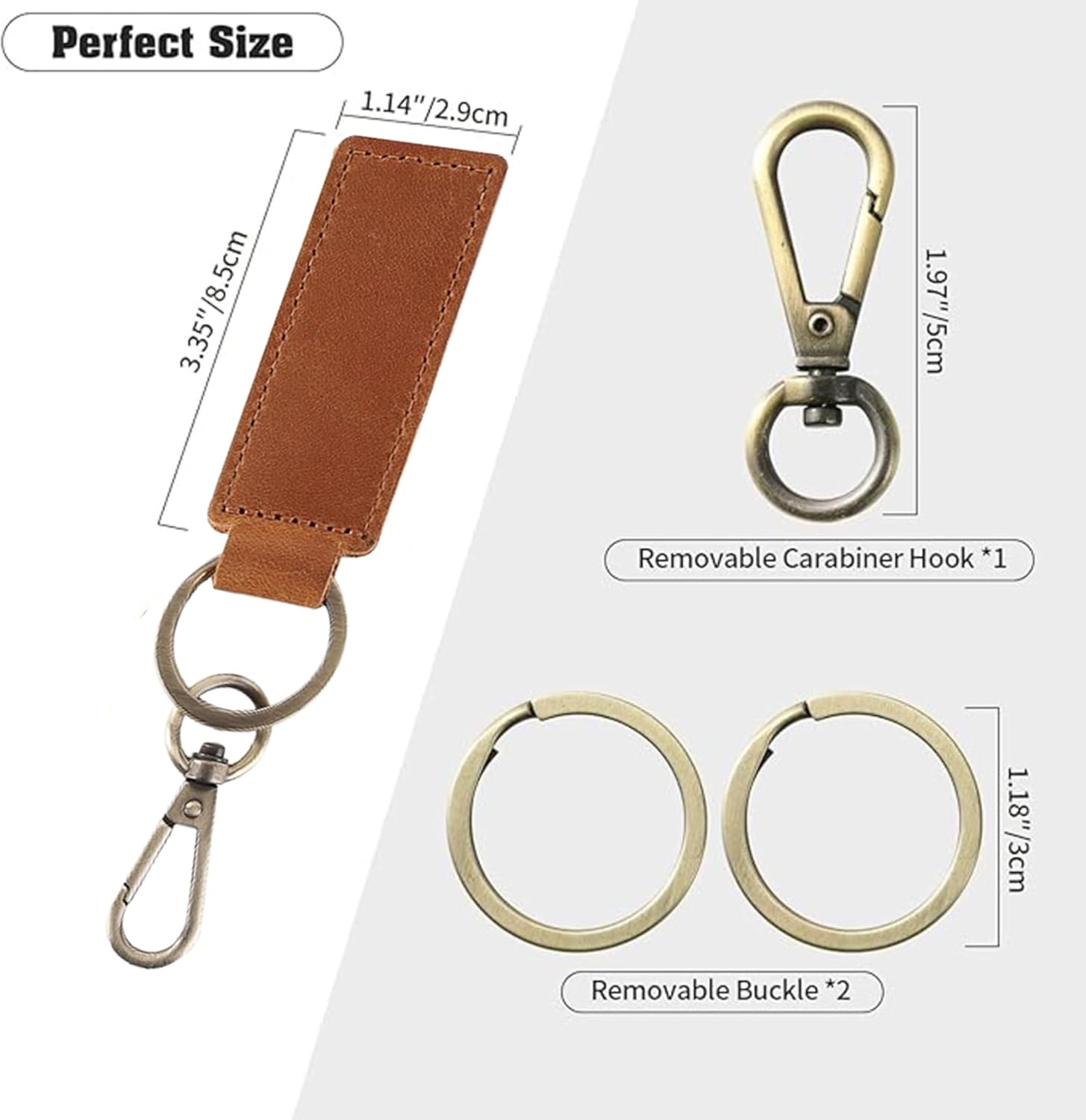 Personalized Leather Keychain for Men & Women, Custom Name Tag, Engraved Key Ring, Monogrammed Gift, Handmade Initial Key Fob, Gift for Him Her, Car Bag Backpack Accessory - Image 3