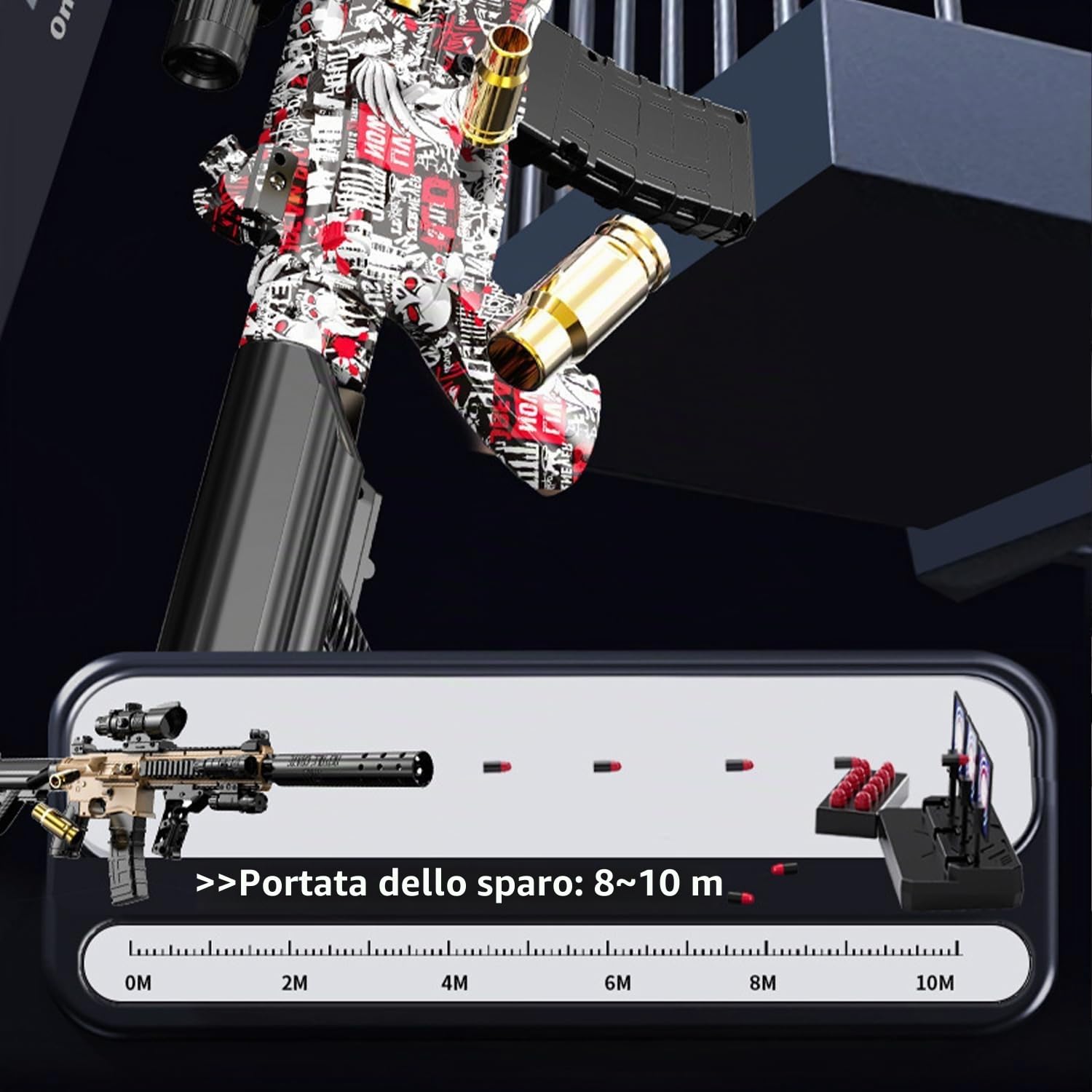 Pistola giocattolo, pistola giocattolo con proiettili morbidi, pistola con proiettili morbidi M416, blaster giocattolo in schiuma, pistola giocattolo per adulti e bambini dai 14 anni