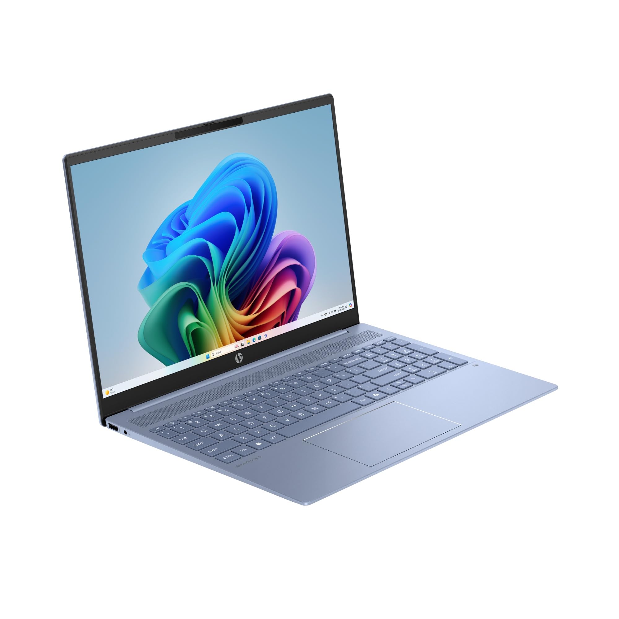 HP OmniBook 5 16″ OLED, Ordenador portátil (Procesador AMD Ryzen AI 5 330, 32GB RAM, 1TB SSD, Gráficos AMD Radeon 820M, Windows 11 Home) Azul - Teclado QWERTY Español