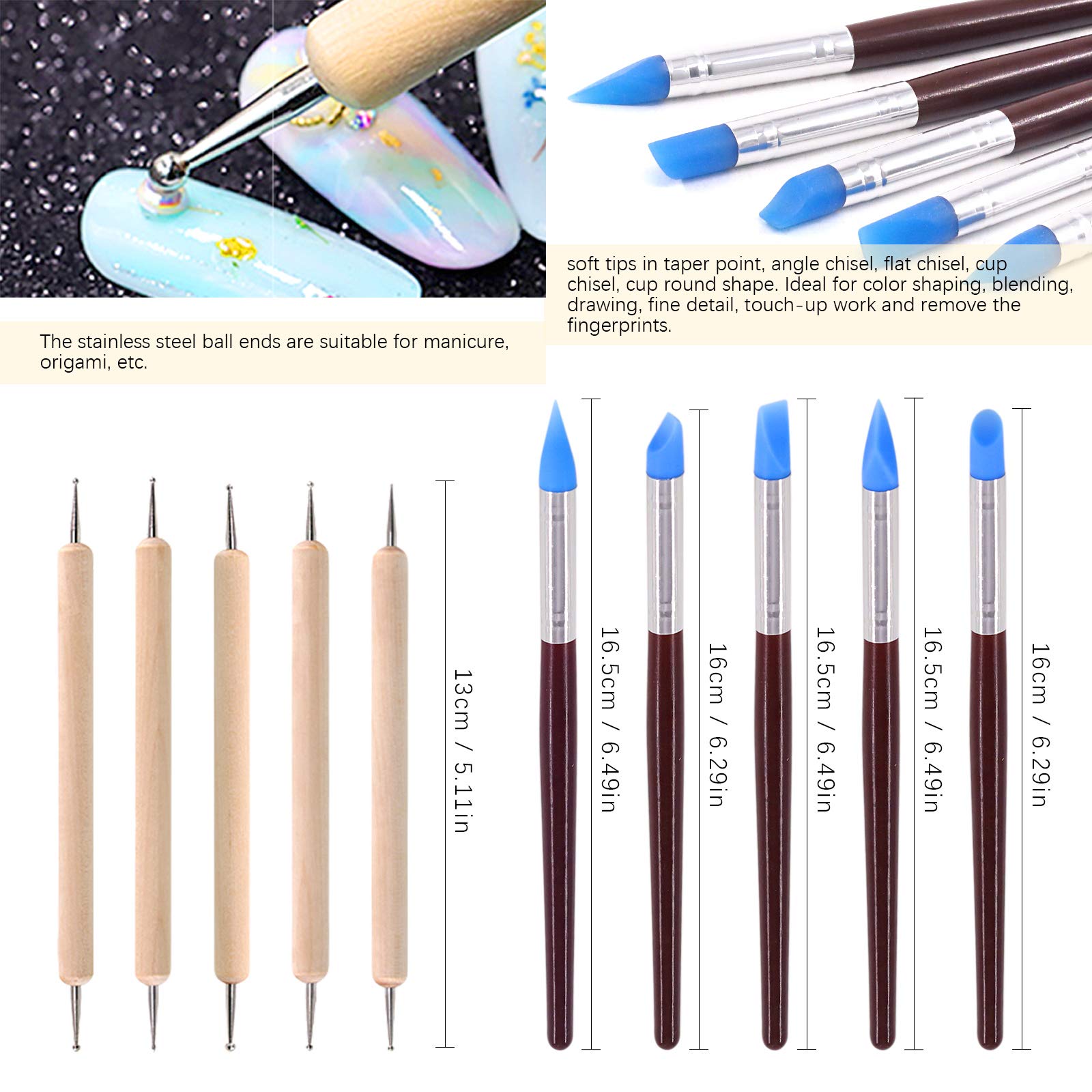 Swpeet Lot de 30 outils de sculpture d'argile à odeler - Poignée de stylet à bille double face