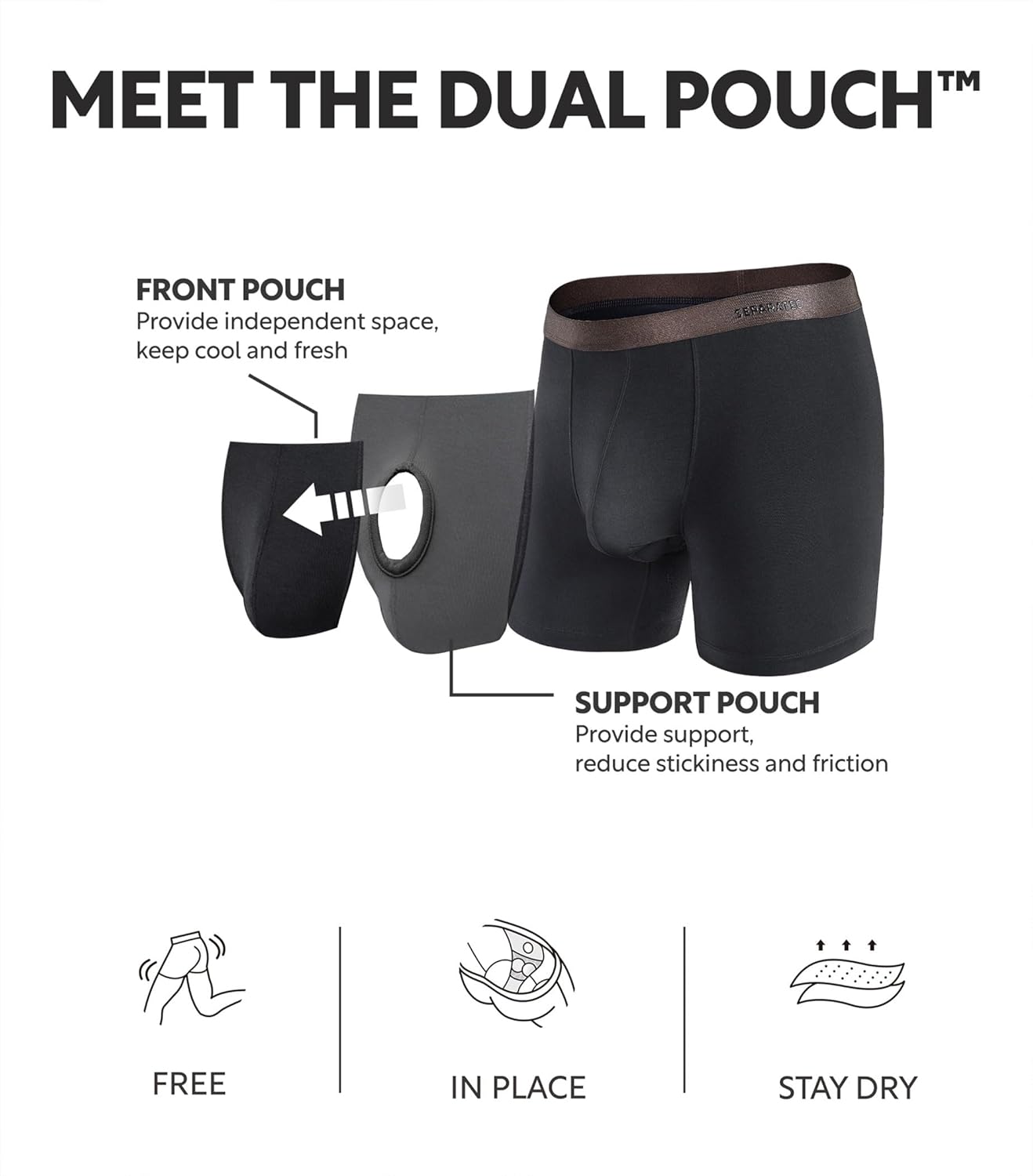 Separatec Mens Underwear with Pouch Moisture Wicking Rayon Made From Bamboo Underwear Men Breathable Boxer Briefs 3 or 6 Pack - Image 2