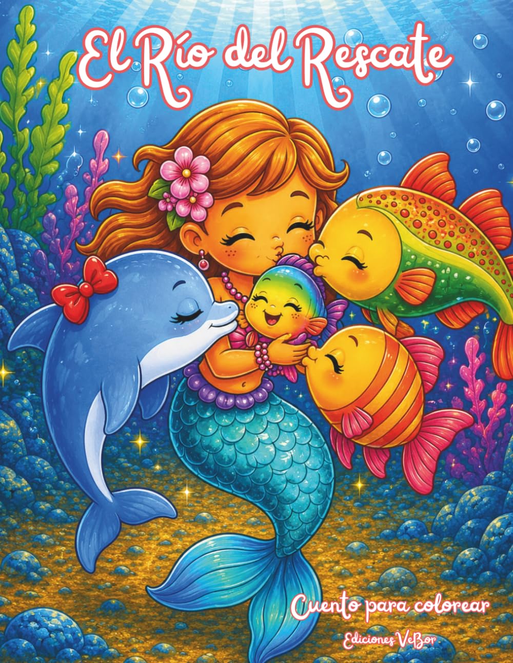 El Río del Rescate: Cuento para colorear (Mi Libro de Sirenas y Amigos del Mar)