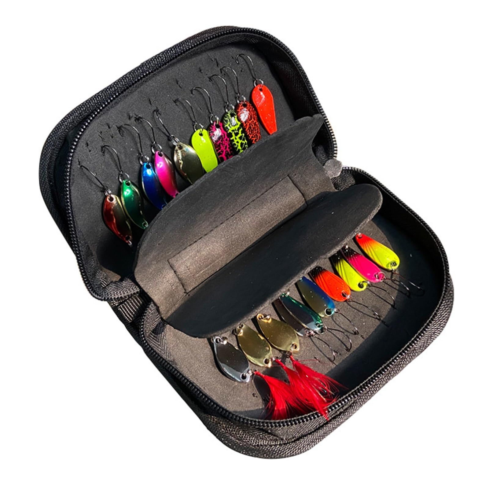 INEOUT 20 Piezas, Recién Llegado, Cucharas De Pesca, Señuelos, Juego De Señuelos De Pesca De Metal For Trucha, Lubina, Cebo De Pesca con Bolsa A Prueba De Agua