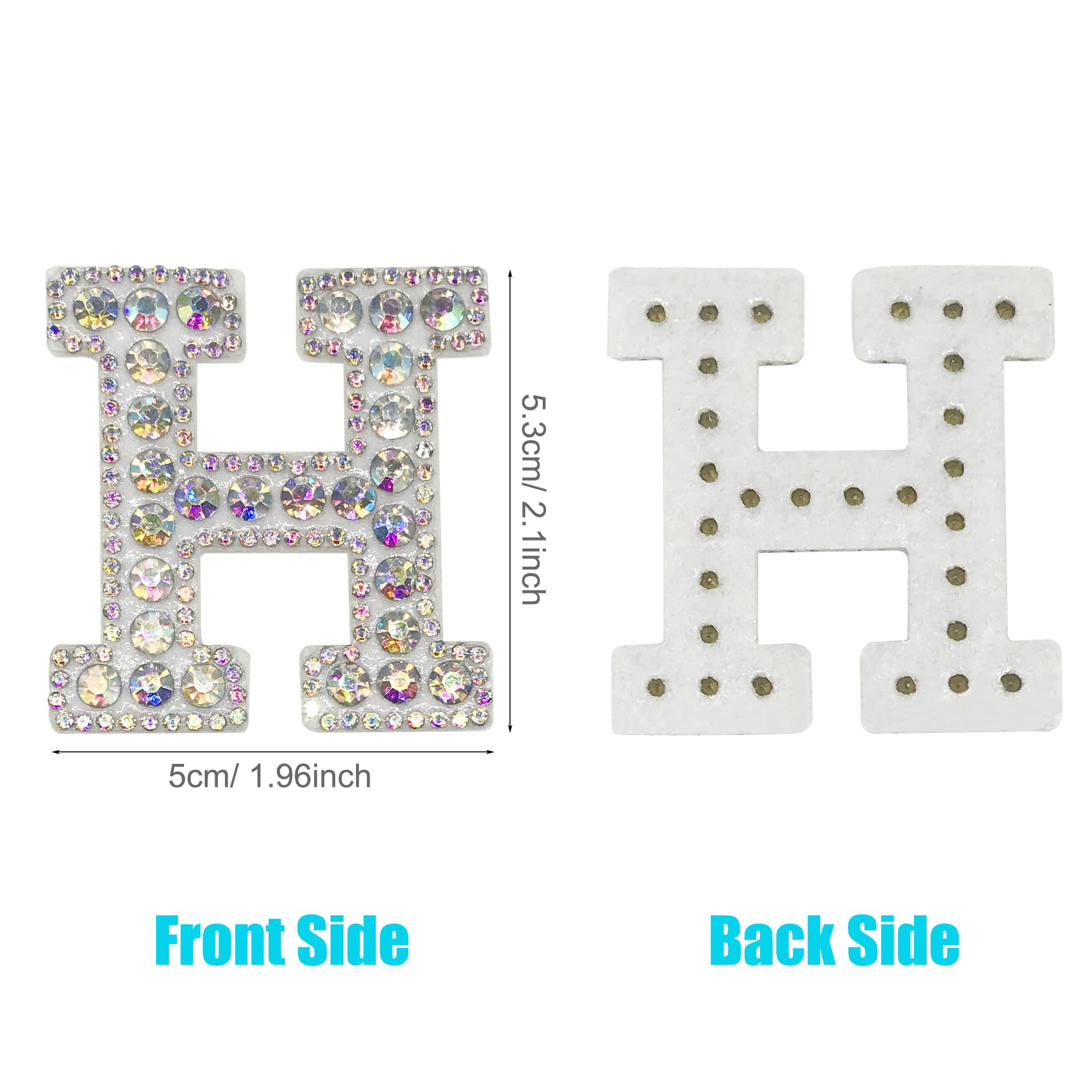 sourcing map Toppa termoadesiva con lettere di perle, strass oro A-Z, con strass e strass, per riparazioni fai da te, cappelli, borse, confezione da 26