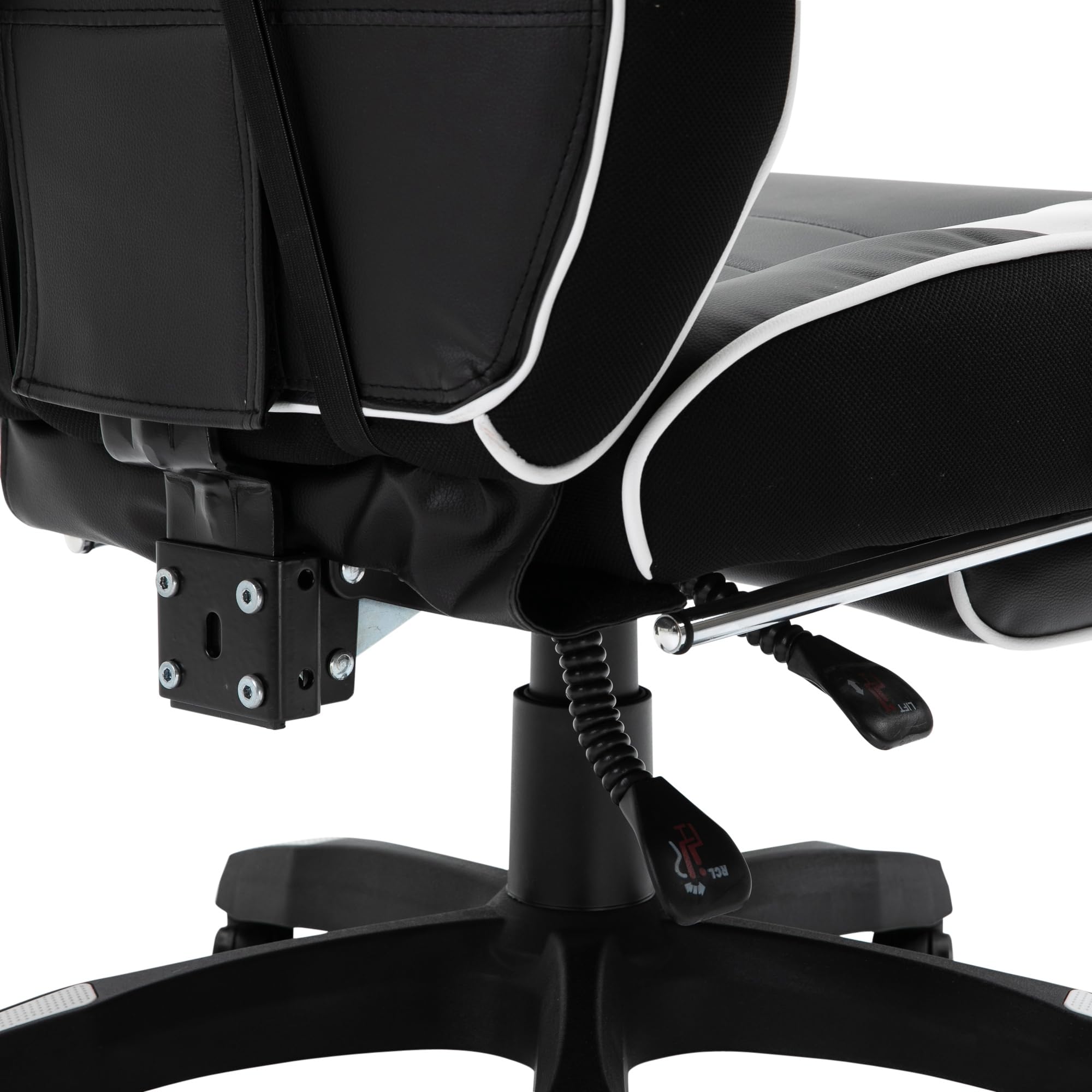 Vinsetto Silla Gaming Regulable en Altura 65x70x118,5-128,5 cm Blanco | Ergonómica, Silla de Escritorio de Oficina, Respaldo Reclinable, Reposapiés, Reposacabezas, Cojín Lumbar, Ruedas