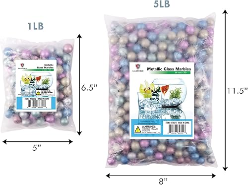 Miniatura 7 de Galashield Canicas para jarrones  Rellenos de jarrones de vidrio a granel  Cuentas de vidrio para jarrones, colores metálicos redondos de mármol de