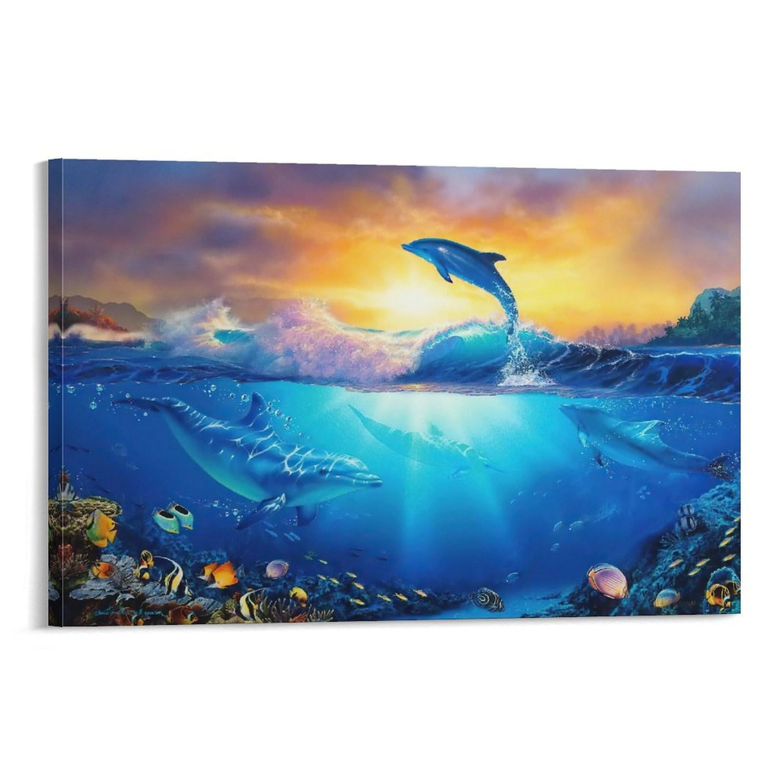 Amazon.co.jp: 青い海 クリスチャン・ラッセン カラフルな海 海景画