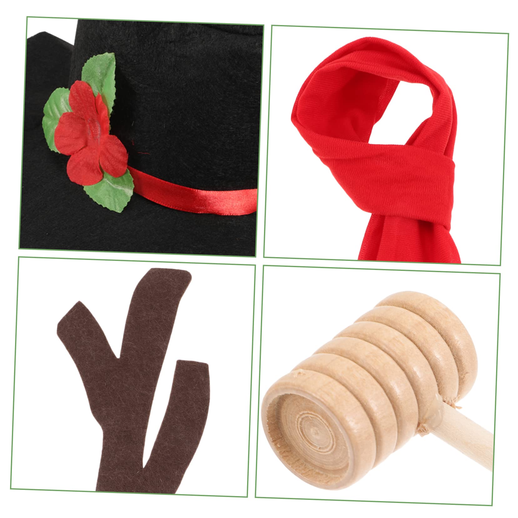 PRETYZOOM 3 Sätze Schneemann Verkleiden Sich Schneemann Requisiten Selber Machen Schneemann-zubehör Schneemann-knöpfe-Set Zum Basteln Schneemann-Kleidungsset Schneemann-Requisite Polyester
