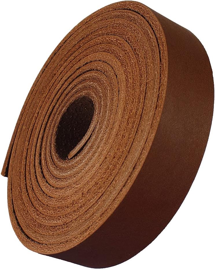 (TM) Genuine Leather Strap Leather Strip 3/4 Inch Wide and 72 Inches Long, Brown