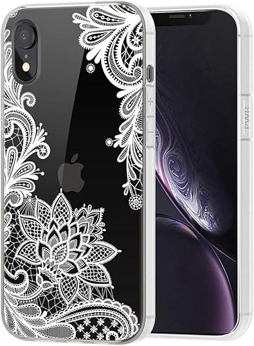 Funda de teléfono para iPhone XR 2018 niñas mujeres, delgada, a prueba de golpes, transparente, patrón floral, suave y flexible, funda protectora de