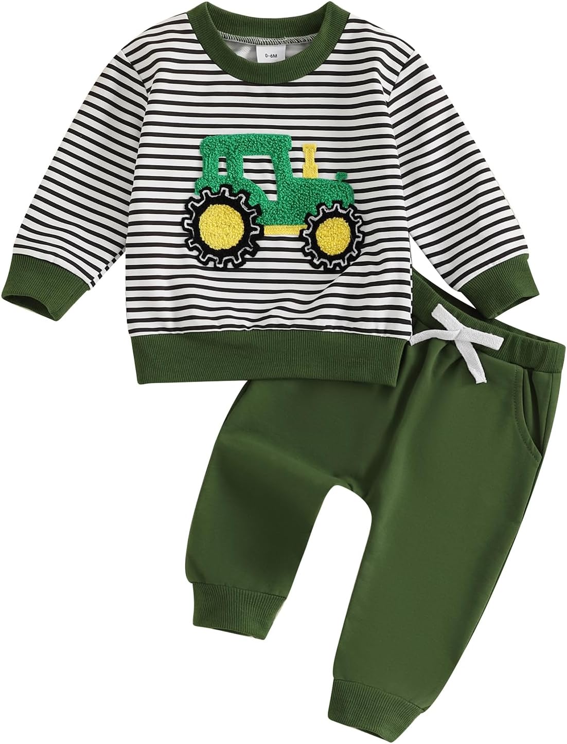 allshope Baby Boy Fall Clothes Set Long Sleeve Crewneck Sweatshirts Pants Cute Infant Newborn Outfits 6 12 18 24 Months 2T