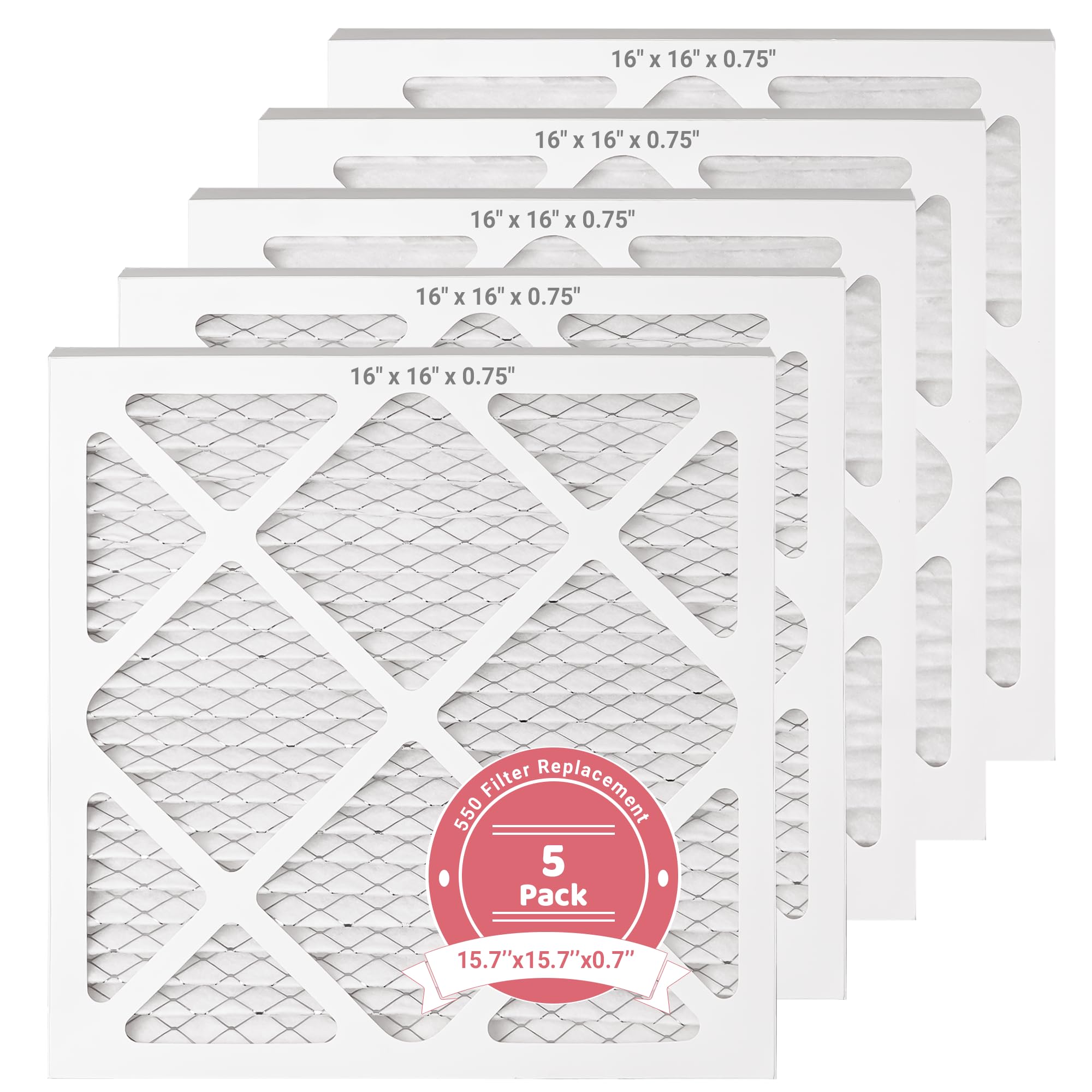 Filtro dell'aria per BlueDri, VEVOR, Shield e Mounto, 40,6 x 40,6 x 1,9 cm (40 x 40 x 1,9 cm metrico), pre-filtro HEPA 550, confezione da 5