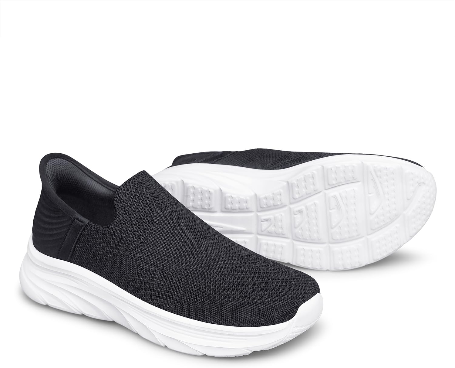 BQQ Men's Slip-On Sneakers Lightweight Non Slip Walking & Workout Shoes Breathable Casual Tennis Shoes