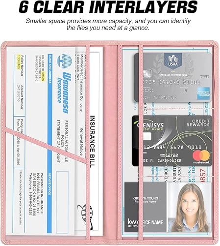 Miniatura 9 de Soporte para tarjeta de registro y seguro de automóvil, guantera de poliuretano para documentos esenciales, organizador de licencia de conducir para