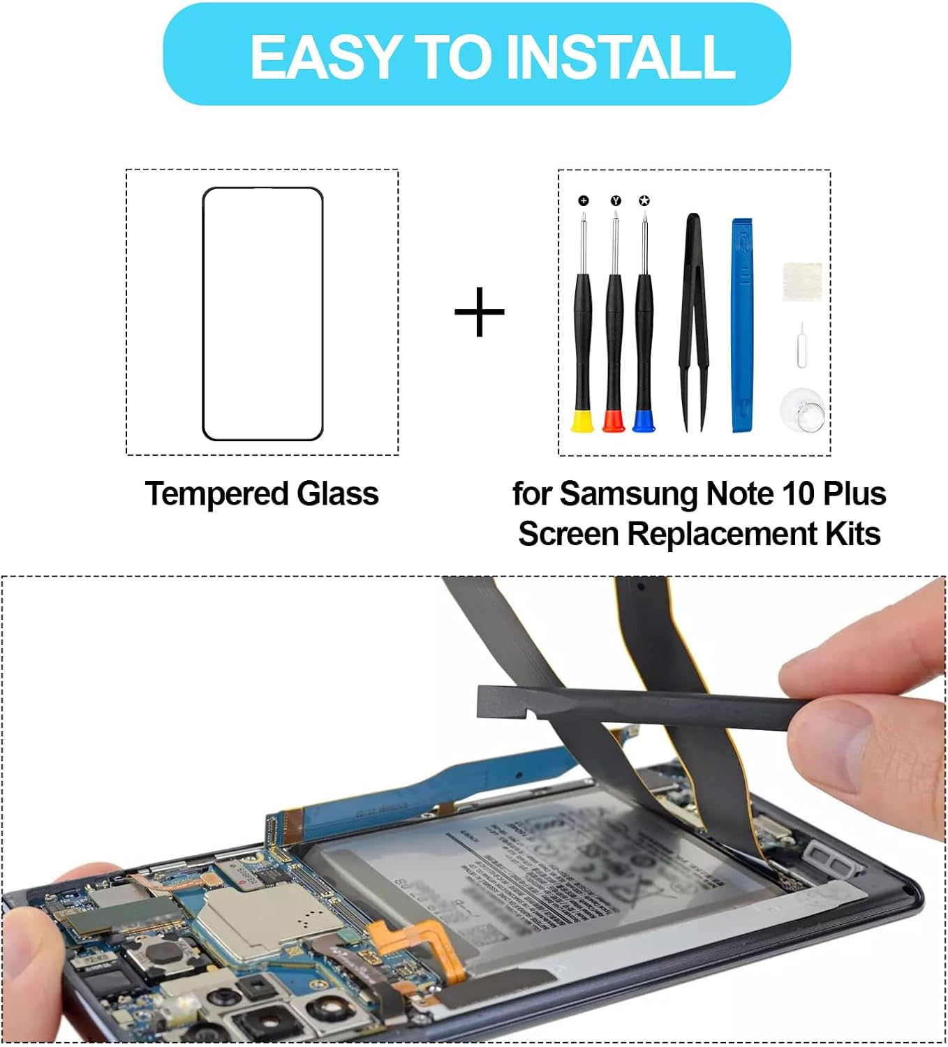 for Samsung Galaxy Note 10 Plus 4G 5G OLED Screen Replacement with Frame LCD Display SM-N975 SM-N976 3D Touch Digitizer Full Assembly Repair Tool Kit 6.8 inch