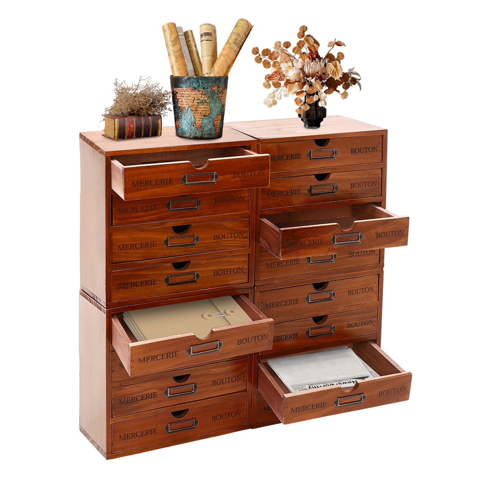 Amazon.com: Elegant Wooden File Cabinet with 16 Drawers