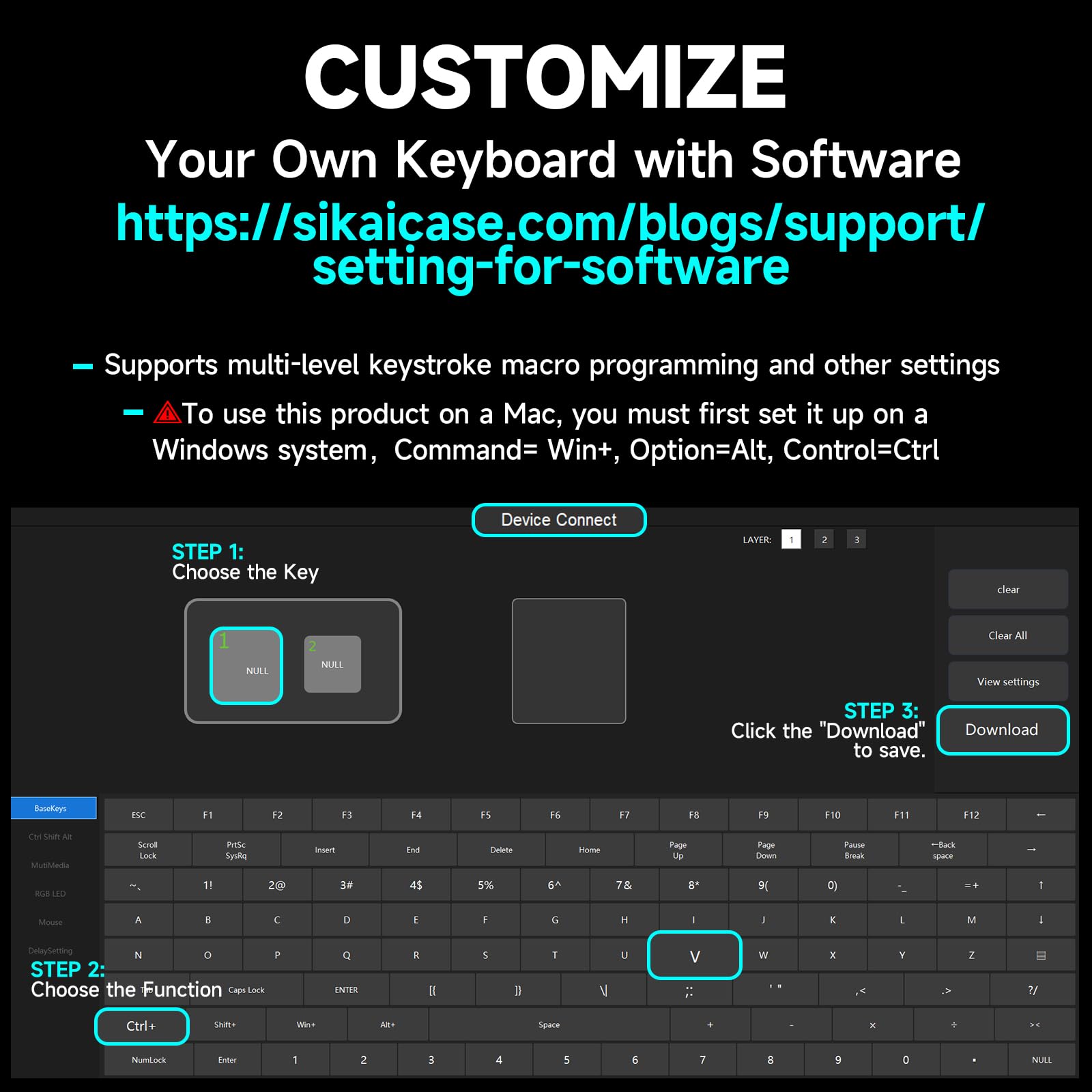 Snapklik.com : BRIMFORD 2-Key Copy Paste Keyboard, OSU Keypad HotSwap ...