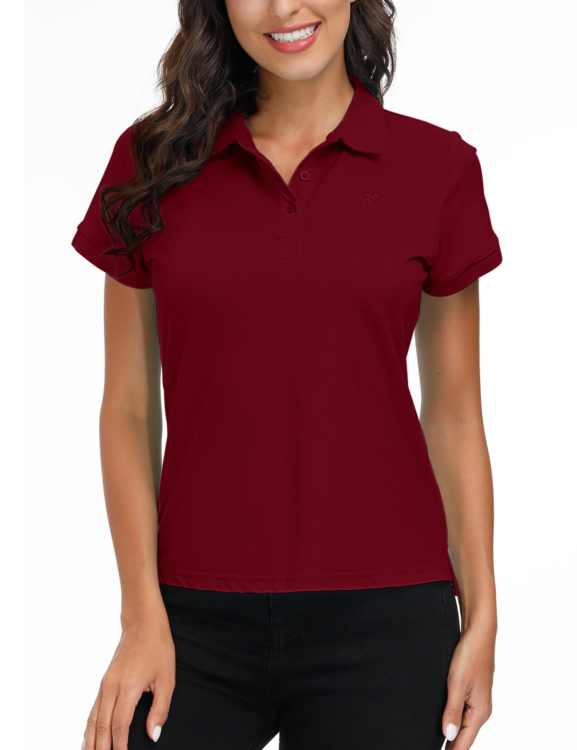 Damen Poloshirt Kurzarm Baumwolle Golf Polohemd Atmungsaktiv Fitness Sport Sommershirts