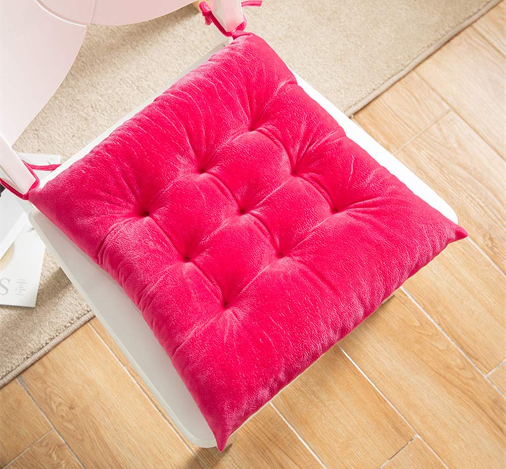 Coussin de siège en velours rose haut de gamme 35x35 cm pour une assise élégante