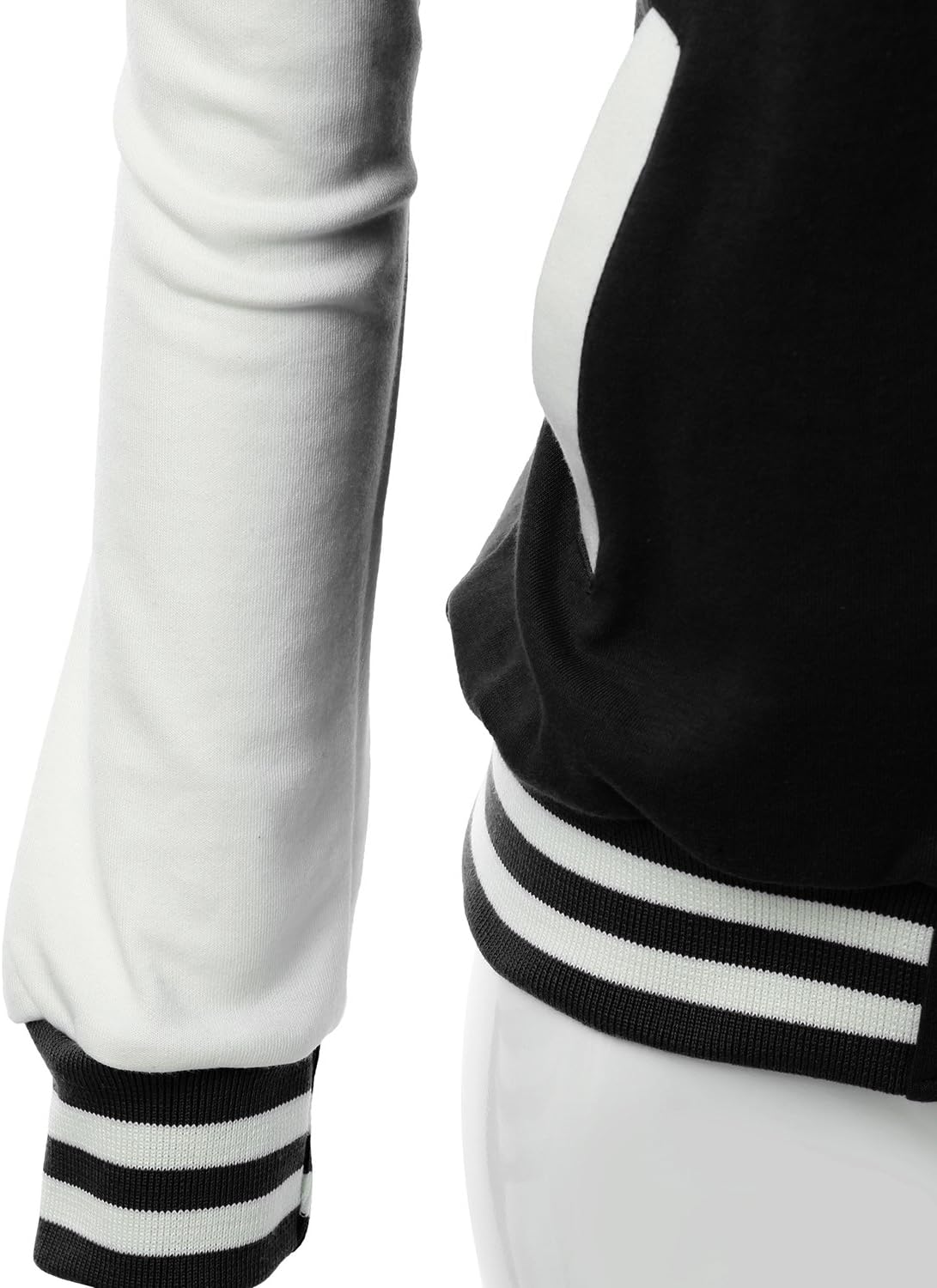 Women's Stylish Color Contrast Long Sleeves Varsity Jacket