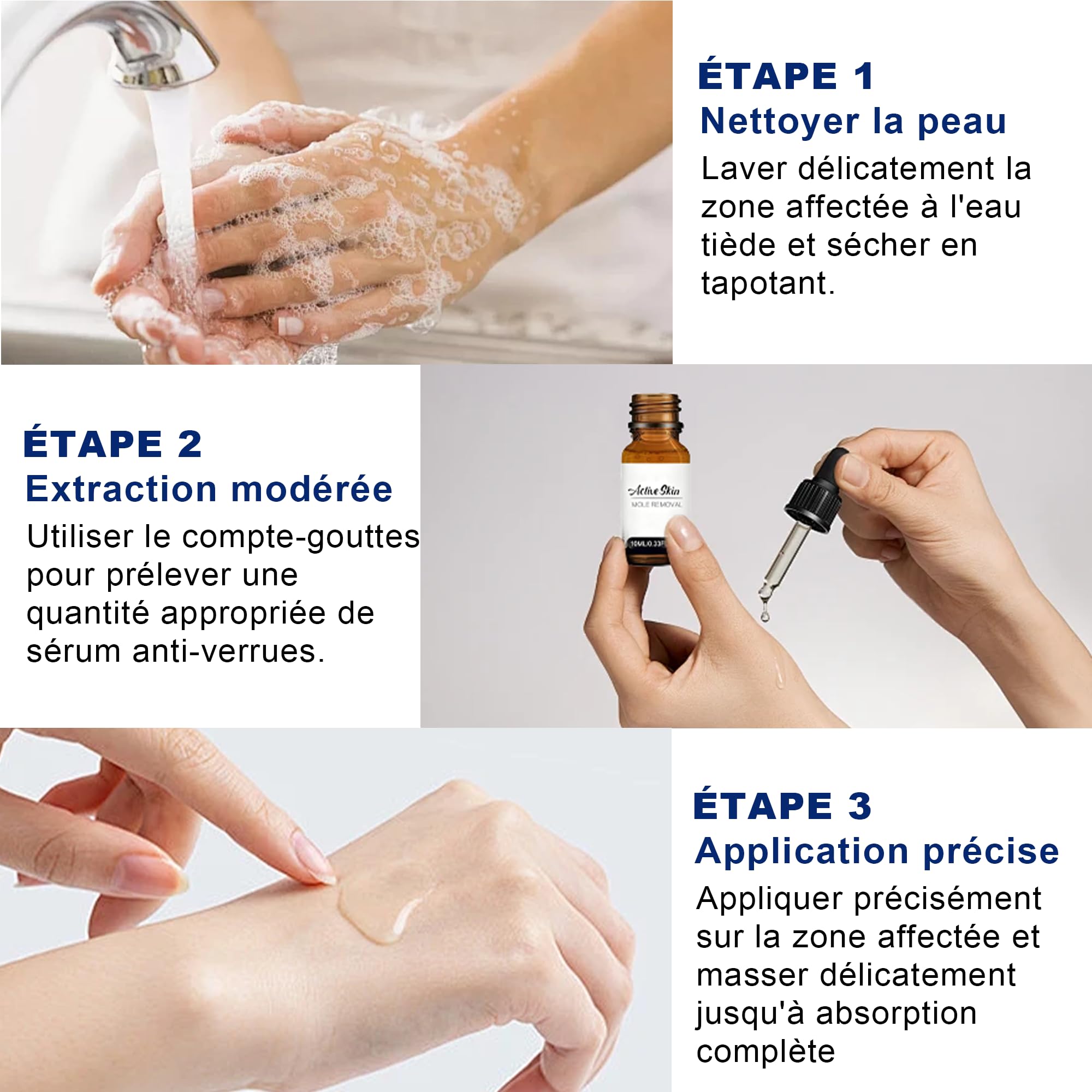 Action Enlèvement Des Acrochordons – Pipette Précision Visage & Corps | Élimination Ciblée des Verrues Plantaires, Vulgaire et Plates | Formule Douce à, Format Voyage(10ml)
