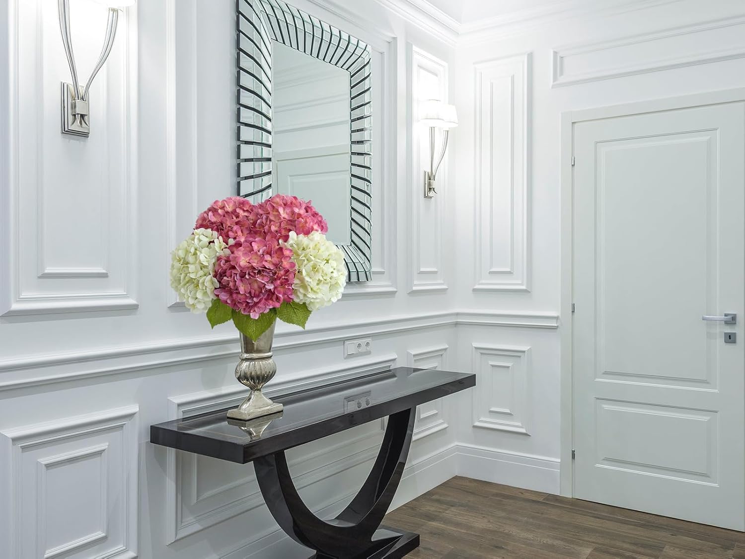 20" Real Touch Magenta Hydrangeas 4PCS Artificial Hydrangeas Latex Faux Flowers with Long Stem for Spring Living Room Home Table Centerpiece Kitchen Wedding Party Xmas Floral Decoration - Image 3