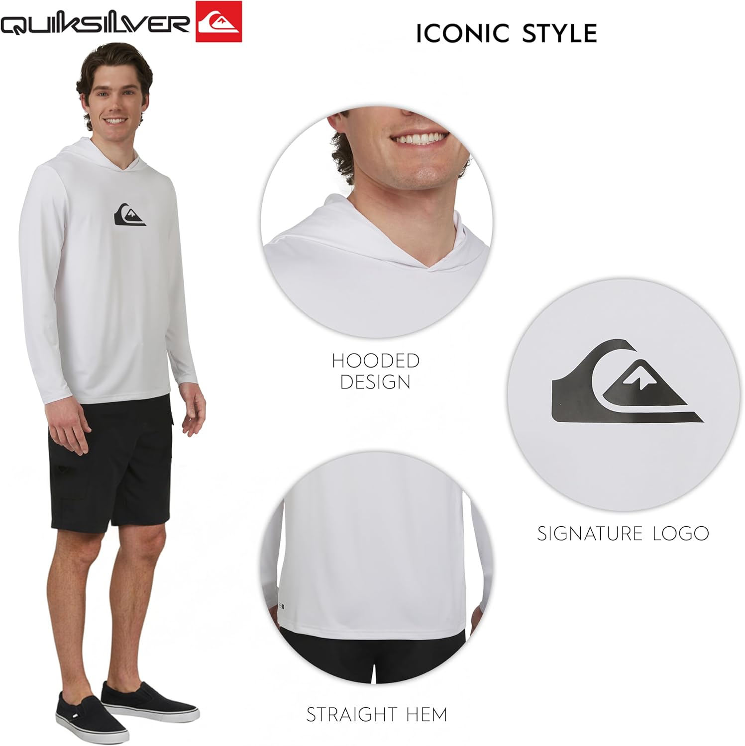 Quiksilver Men's Swimwear Regular Fit UPF 50 Sun Tee Hooded Rash Guard Shirt (S-XXL) - Image 6