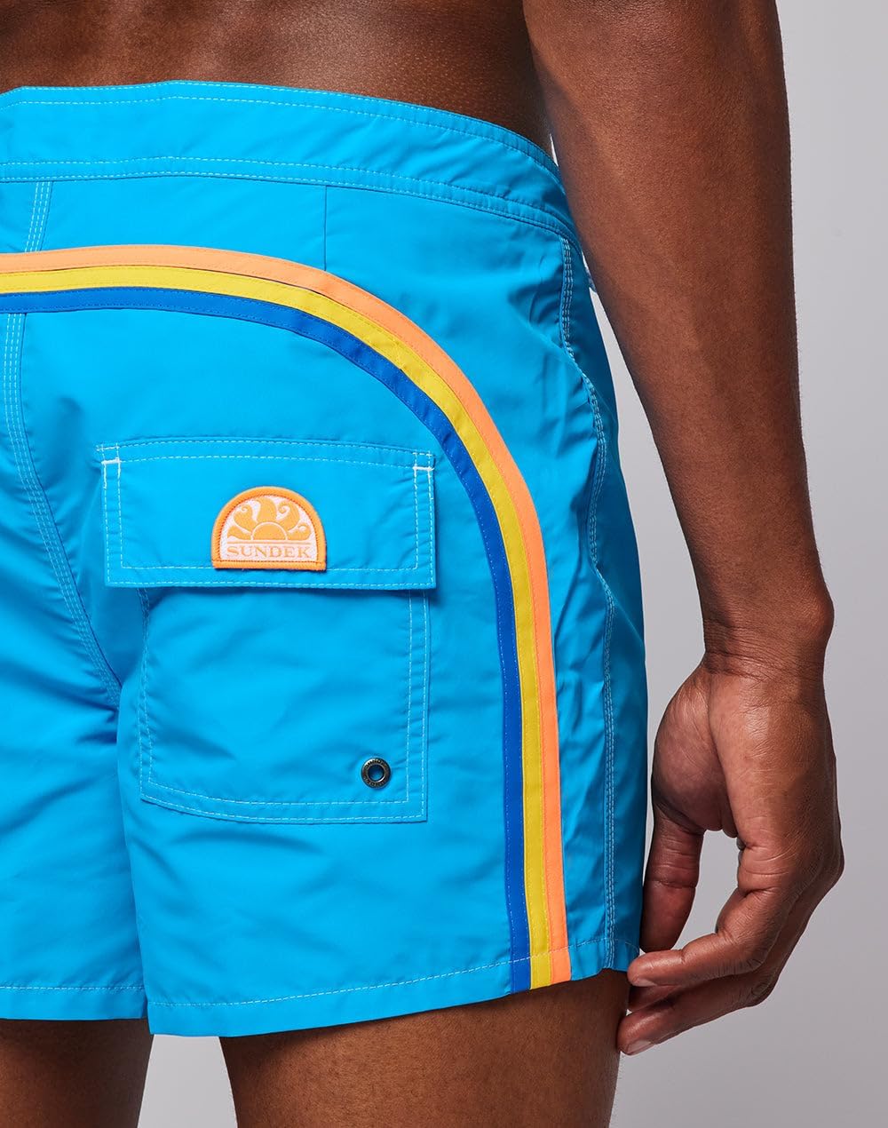 SUNDEK Mens Fixed Waist Boardshort, Swim Trunks 14" Length 3" Inseam