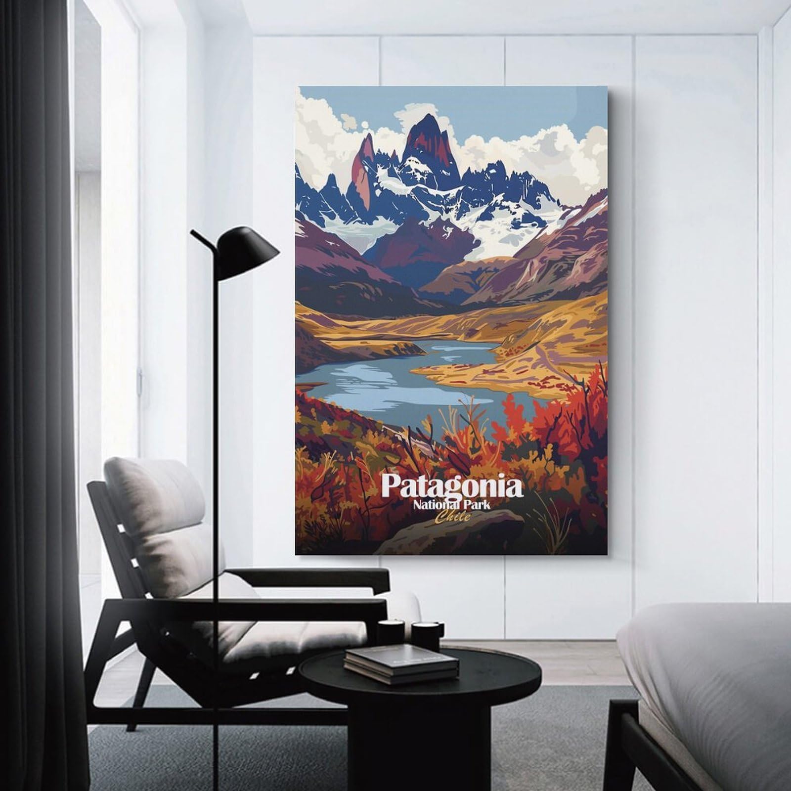 Junmoney Patagonia National Park Chile Landscape Wall Art Print, 20x30inch(50x75cm), for Wall Displays, Bedrooms Or Room Updates, A Versatile Canvas Print for Layering